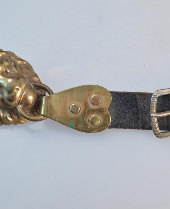 Bavarian Raupenhelm Leather Strap with Attachments