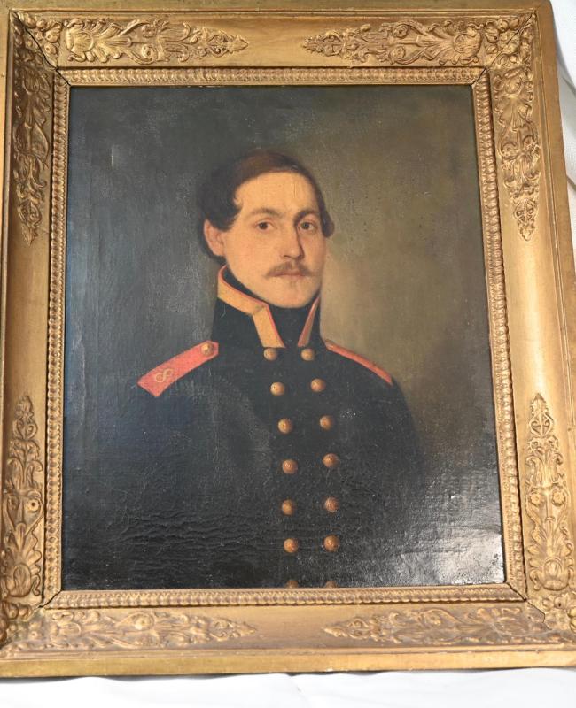 Oil Painting with frame - Prussian Officer