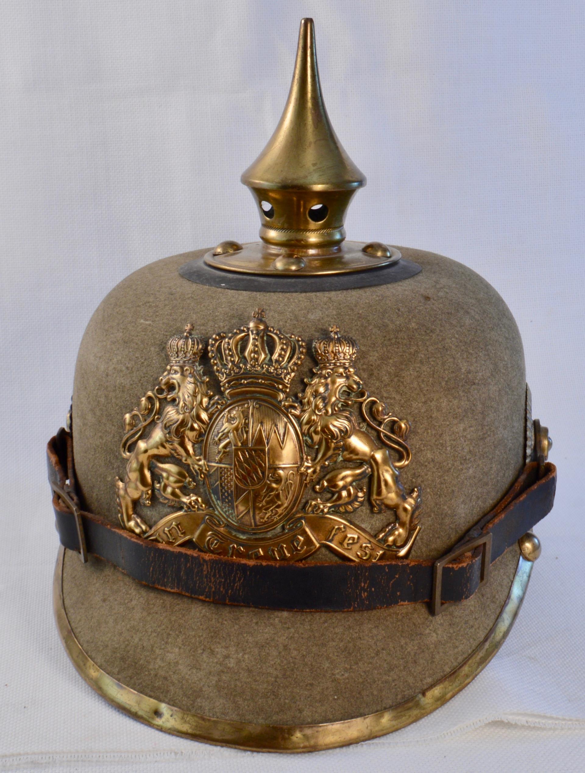 Bavarian Ersatz Felt Pickelhaube - Named