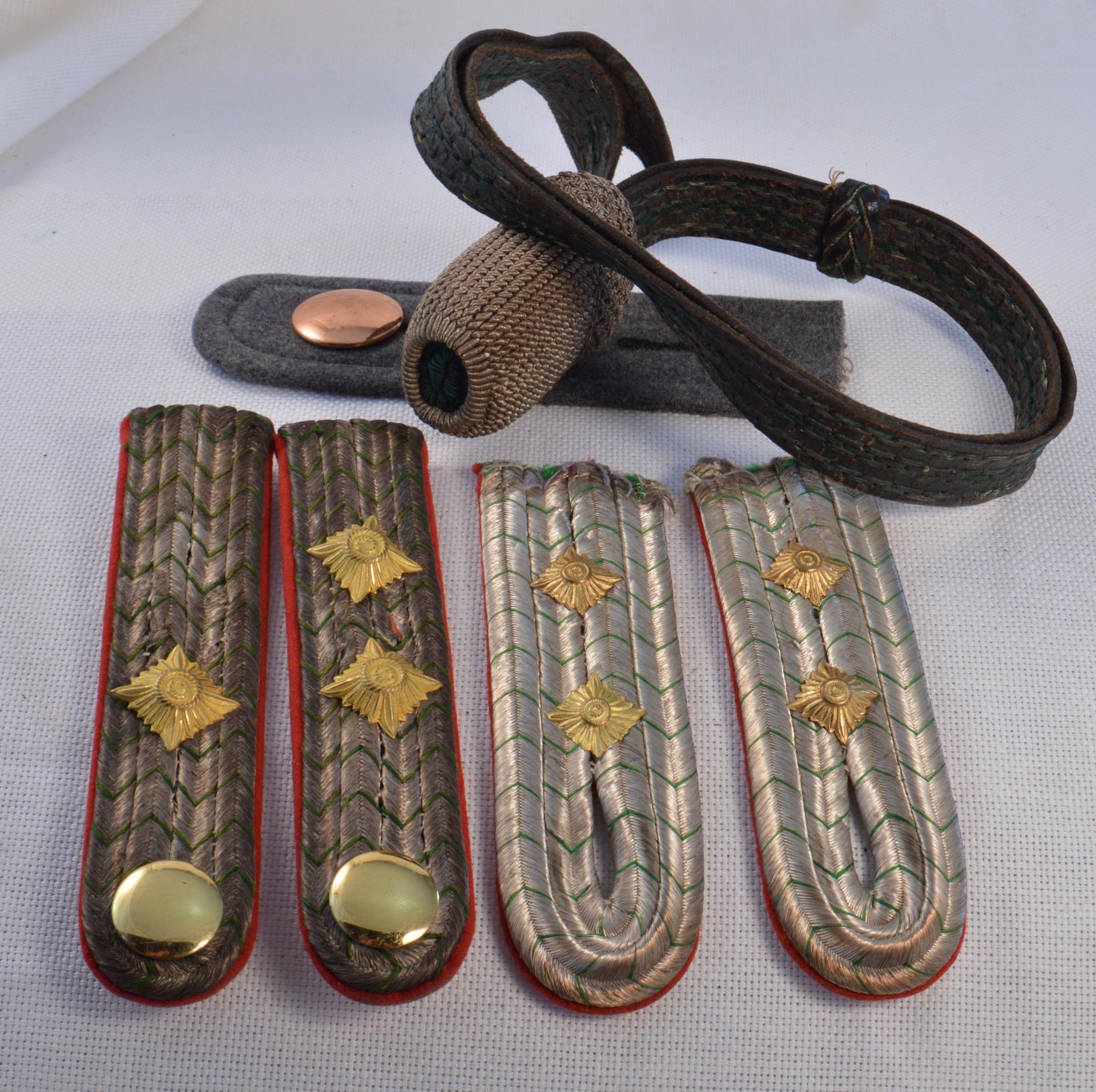 Lot of Saxon Officers Shoulder boards and Sword Knot