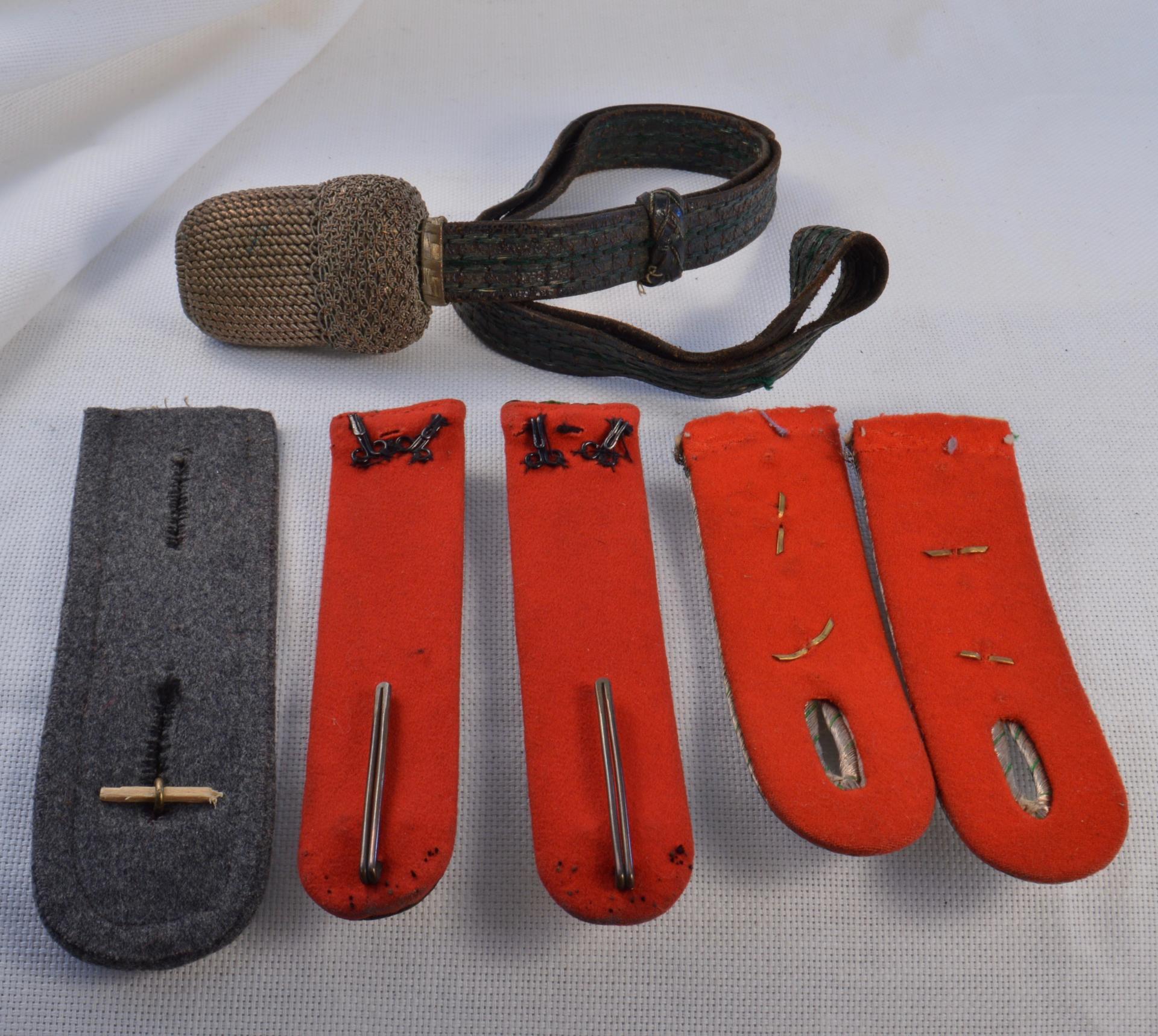 Lot of Saxon Officers Shoulder boards and Sword Knot