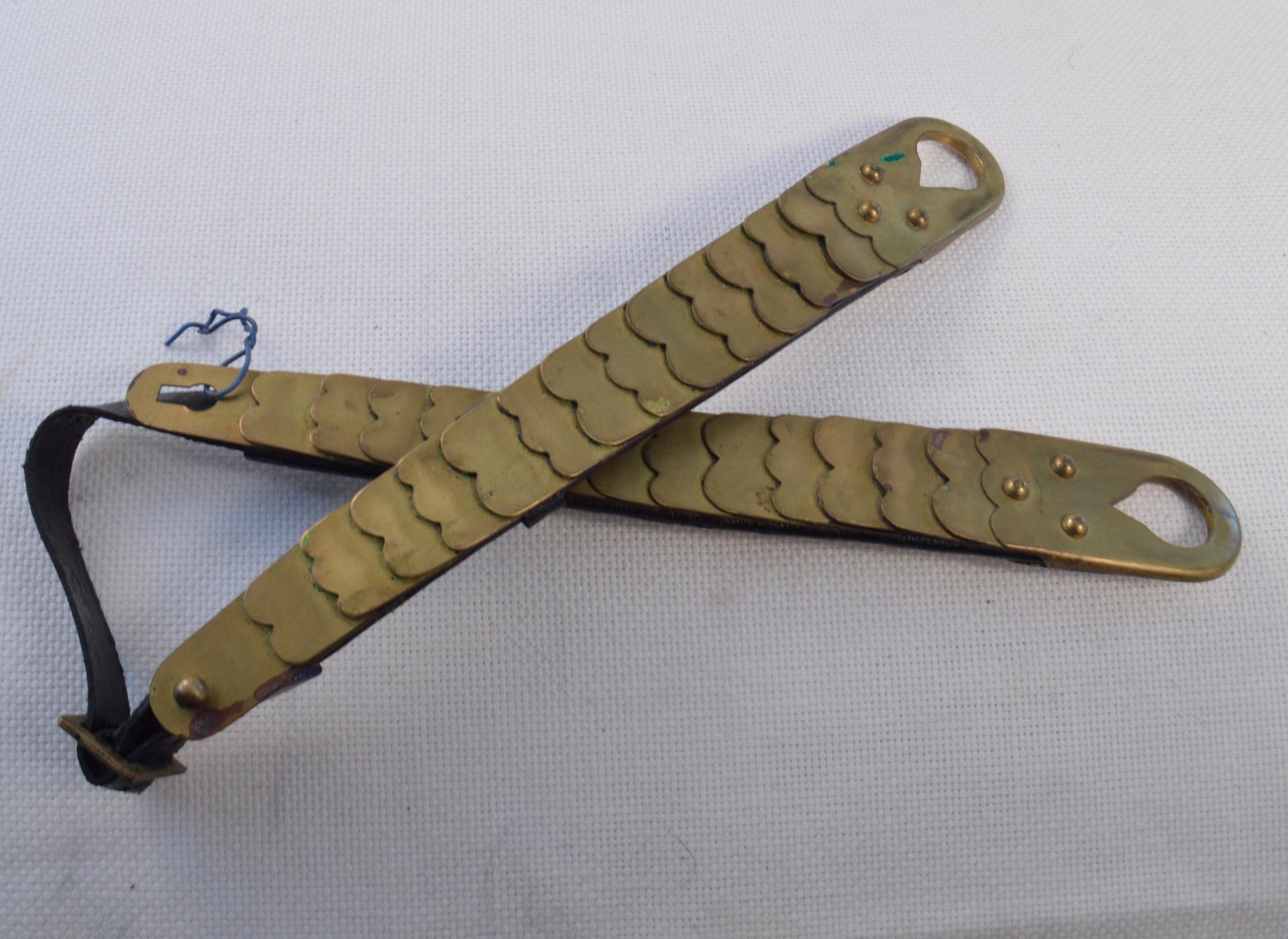 Set of Flat Brass M1891 type Chinscales - Reproduction