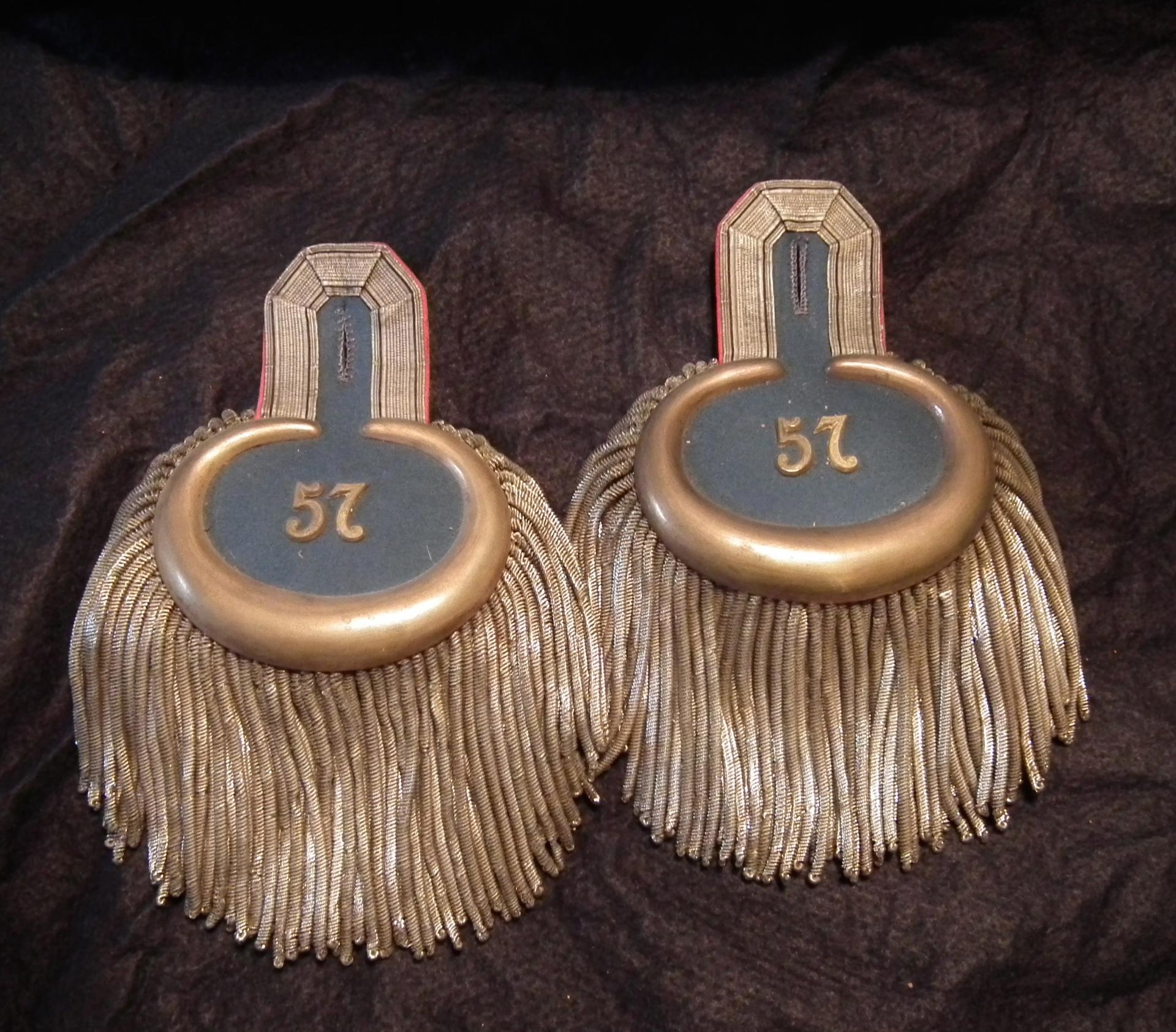 Prussian 57th Infantry Regt. Major Epaulettes