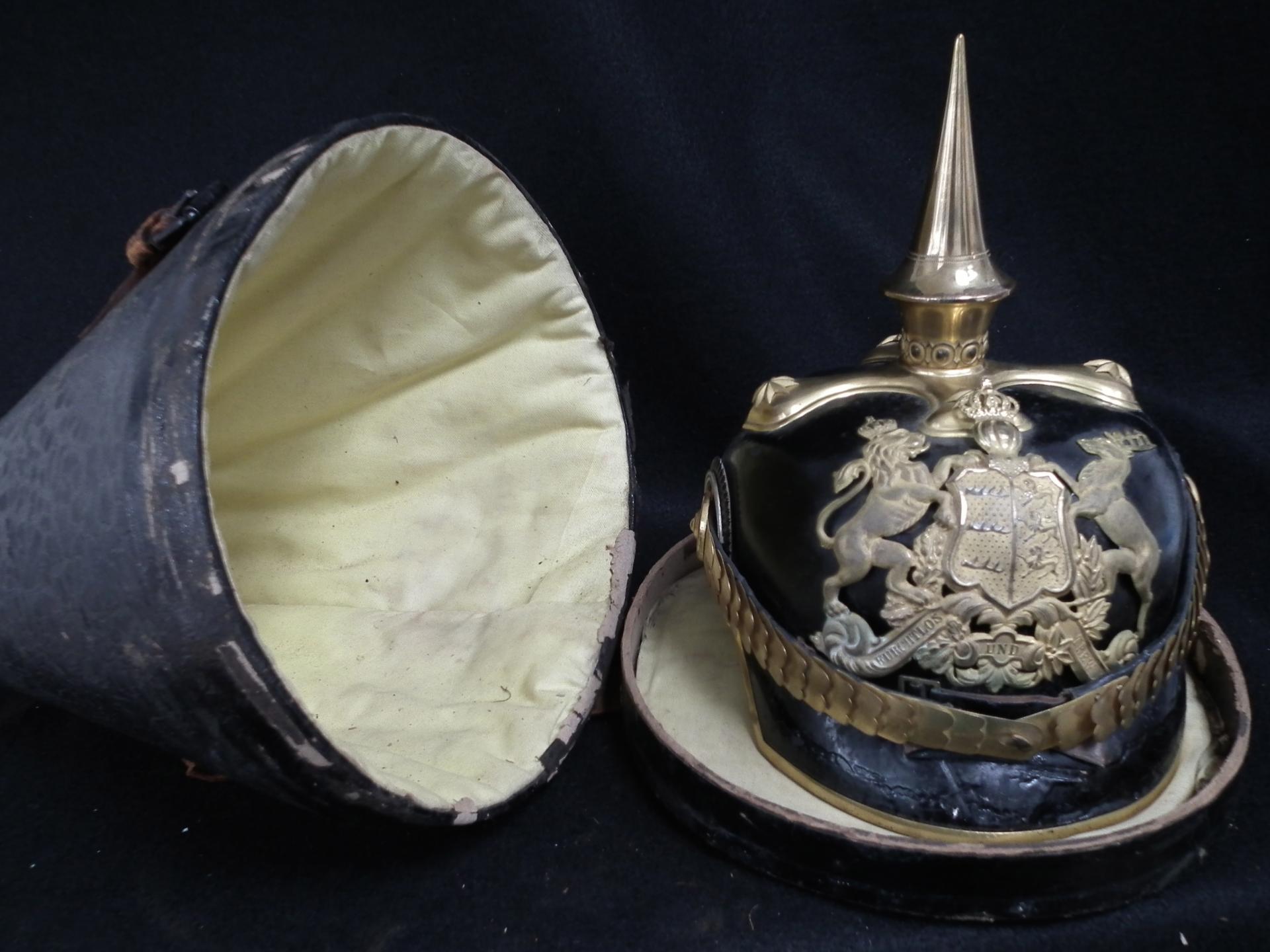 Württemberg Infantry Officer Pickelhaube with Case