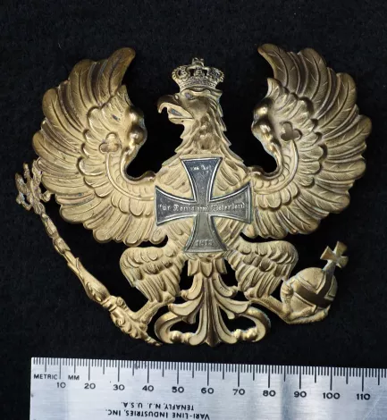 Prussian Gilt Officers Reserve Plate with Landwehr Cross Visuel