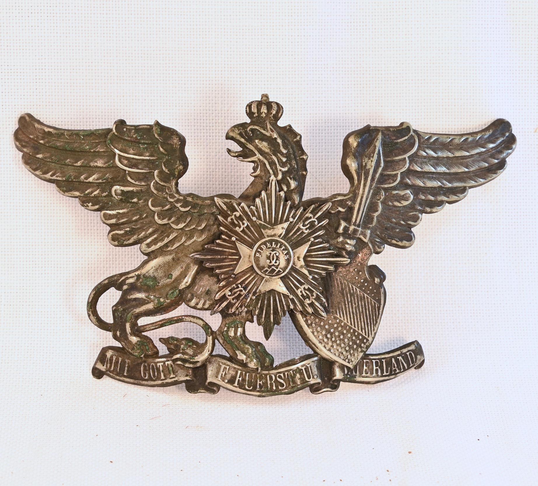 Baden 109th Leib-Grenadier Enlisted Pickelhaube Emblem
