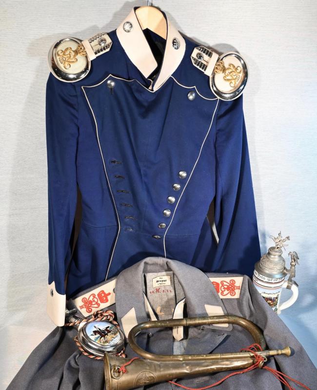 Unique 13th Uhlan Named "Gefreiter" Ensemble of Uniforms and Beer Stein etc..