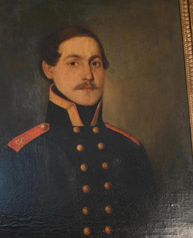 Oil Painting with frame - Prussian Officer