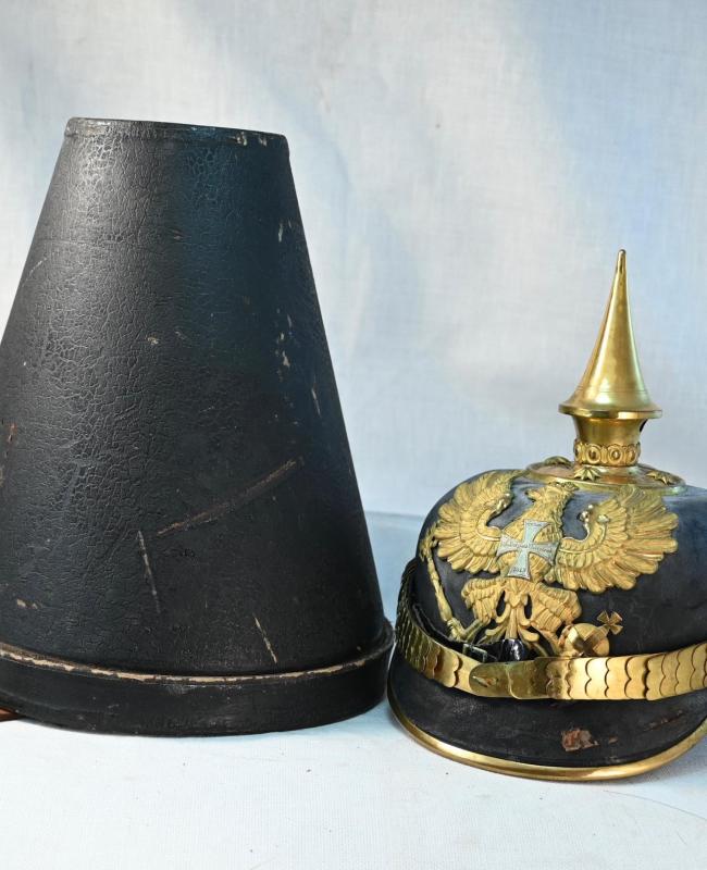 Prussian Landwehr Infantry Officers Pickelhaube with case.