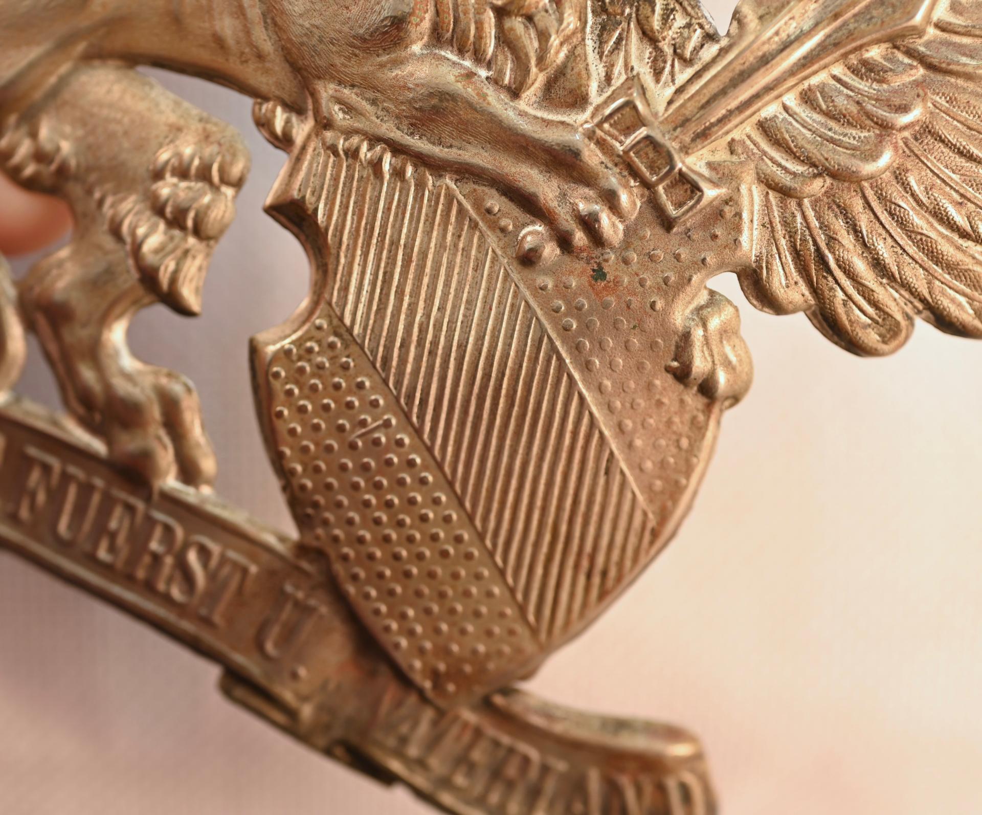 Baden Silver Enlisted Front Plate for Technical troops or Dragoon