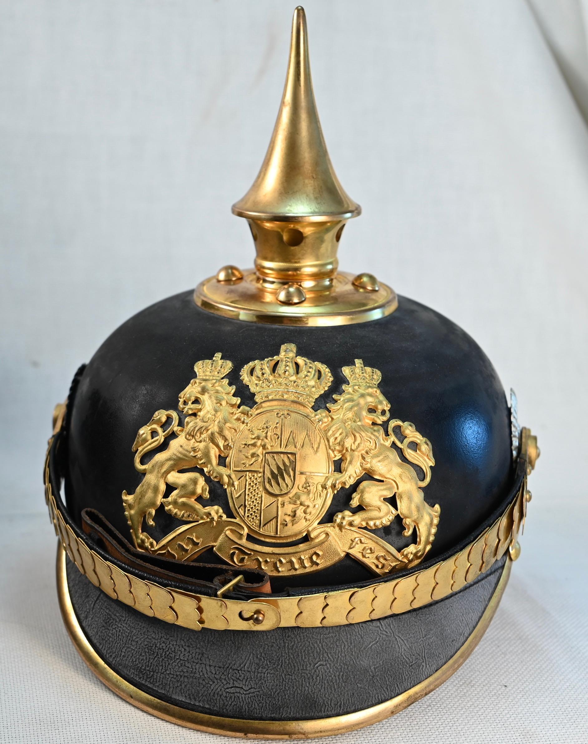 Bavarian NCO - Private Purchase- Infantry Pickelhaube. MINT