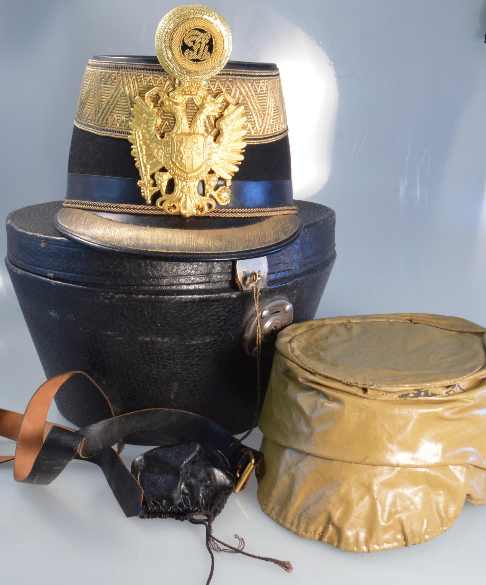 KuK Infantry Officer Shako with Carrying box etc..