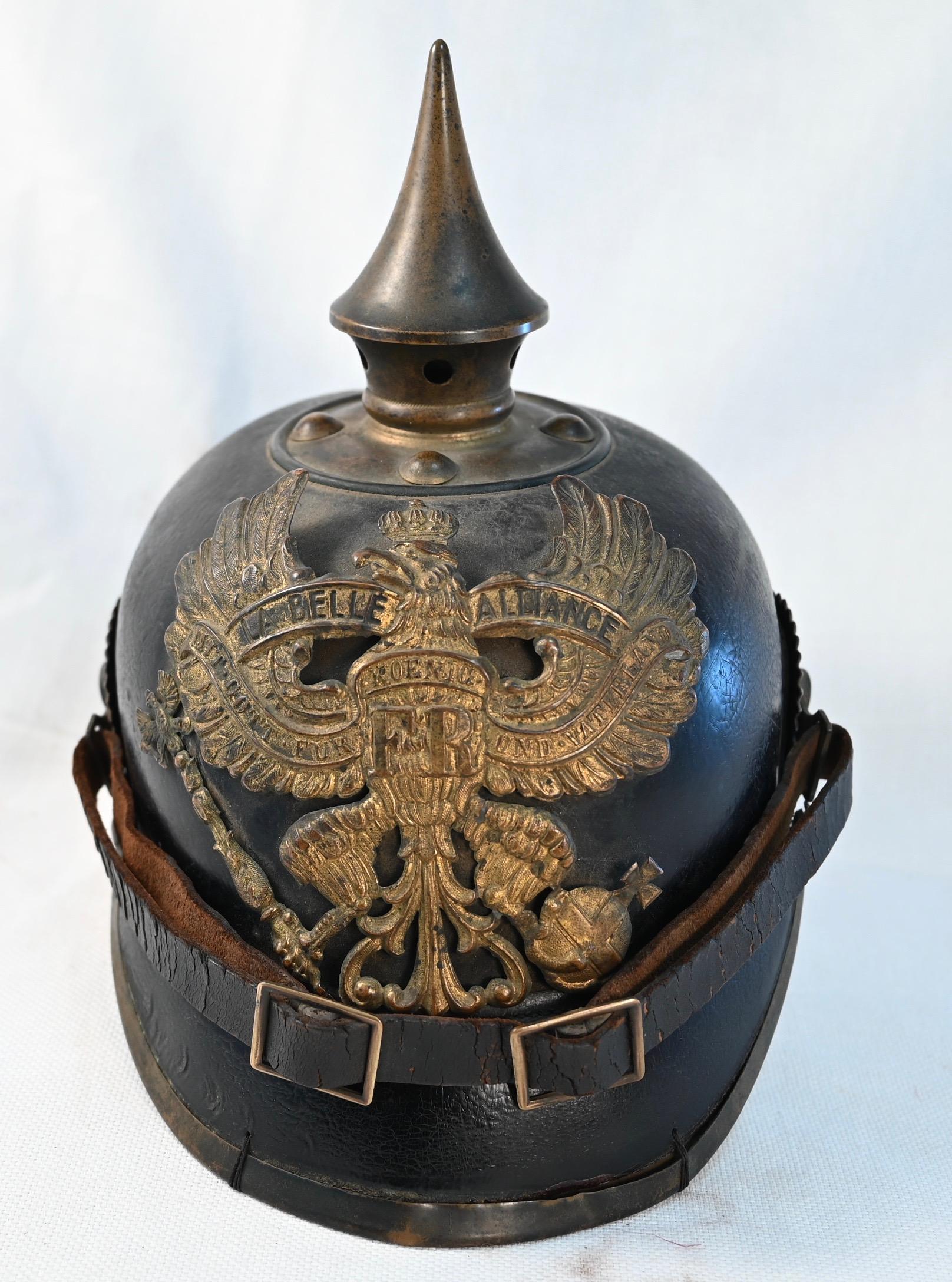 Prussian Hanoverian "La Belle Alliance" Enlisted Pickelhaube