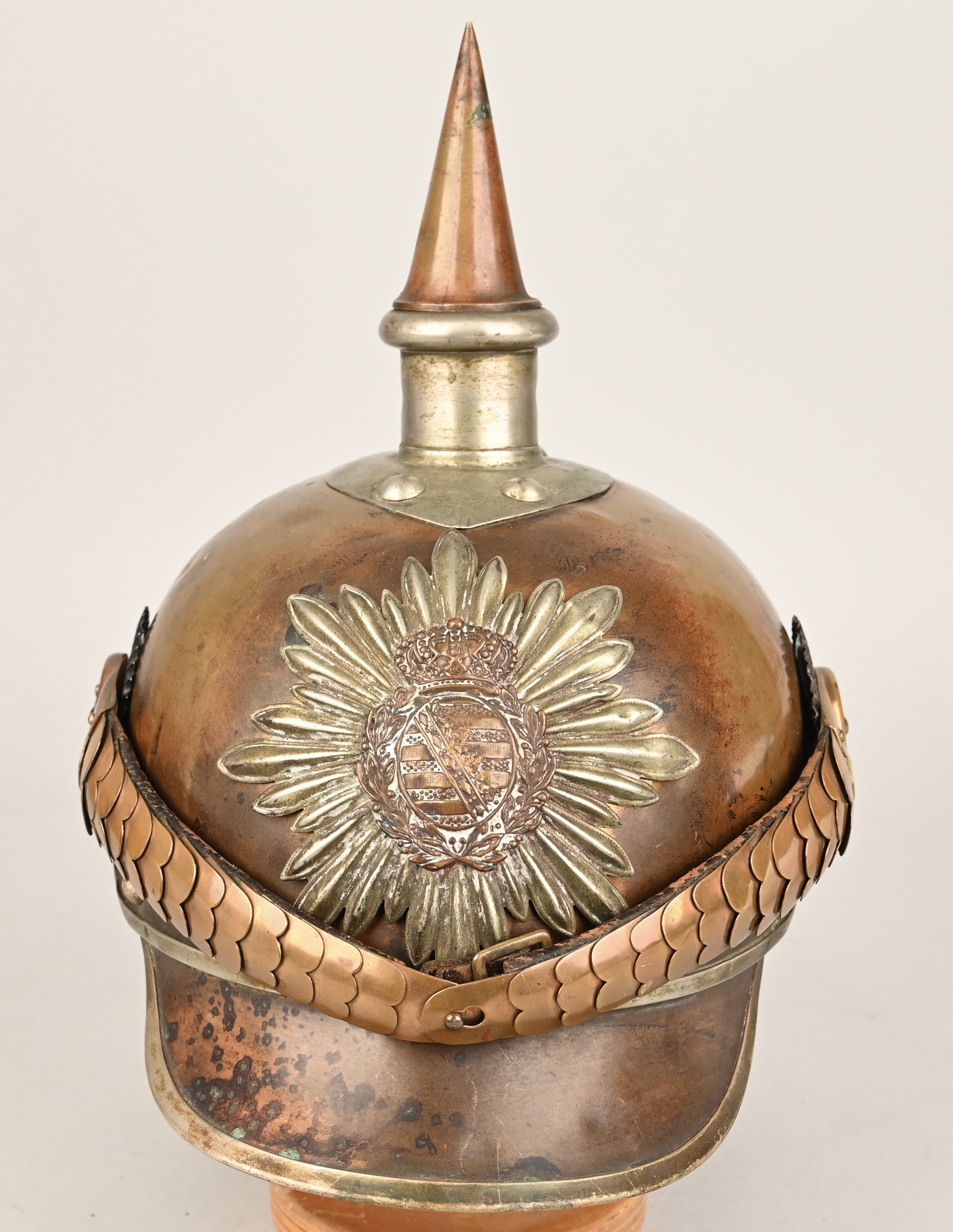 Saxon Carabinier Enlisted Tombac Pickelhaube - Lobstertail