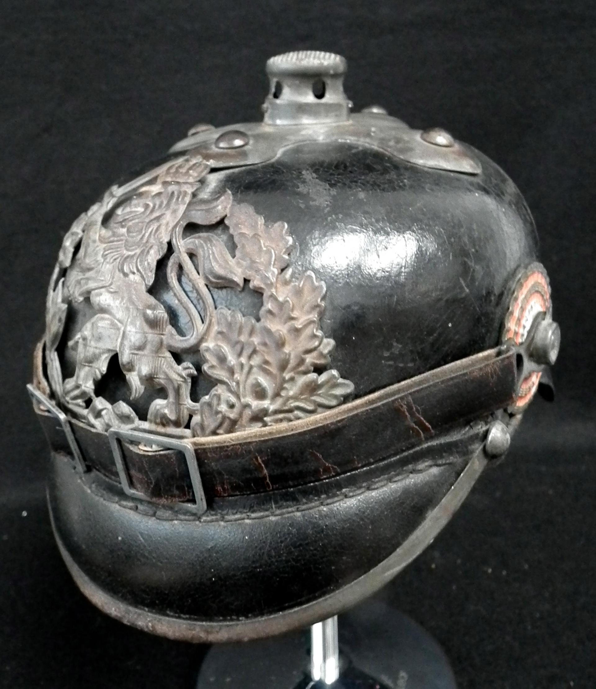 Hessen Wartime Model 1915 Pickelhaube with Rare Cover