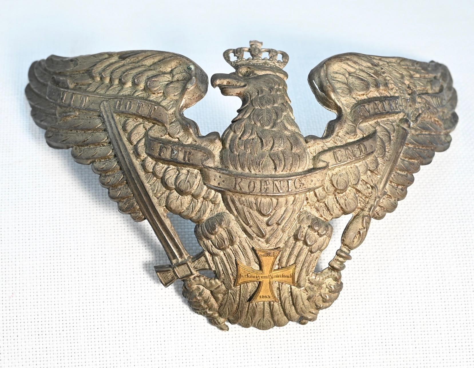 Prussian 7th Uhlan or 3rd Dragoon Res. Officers Frontplate - RARE