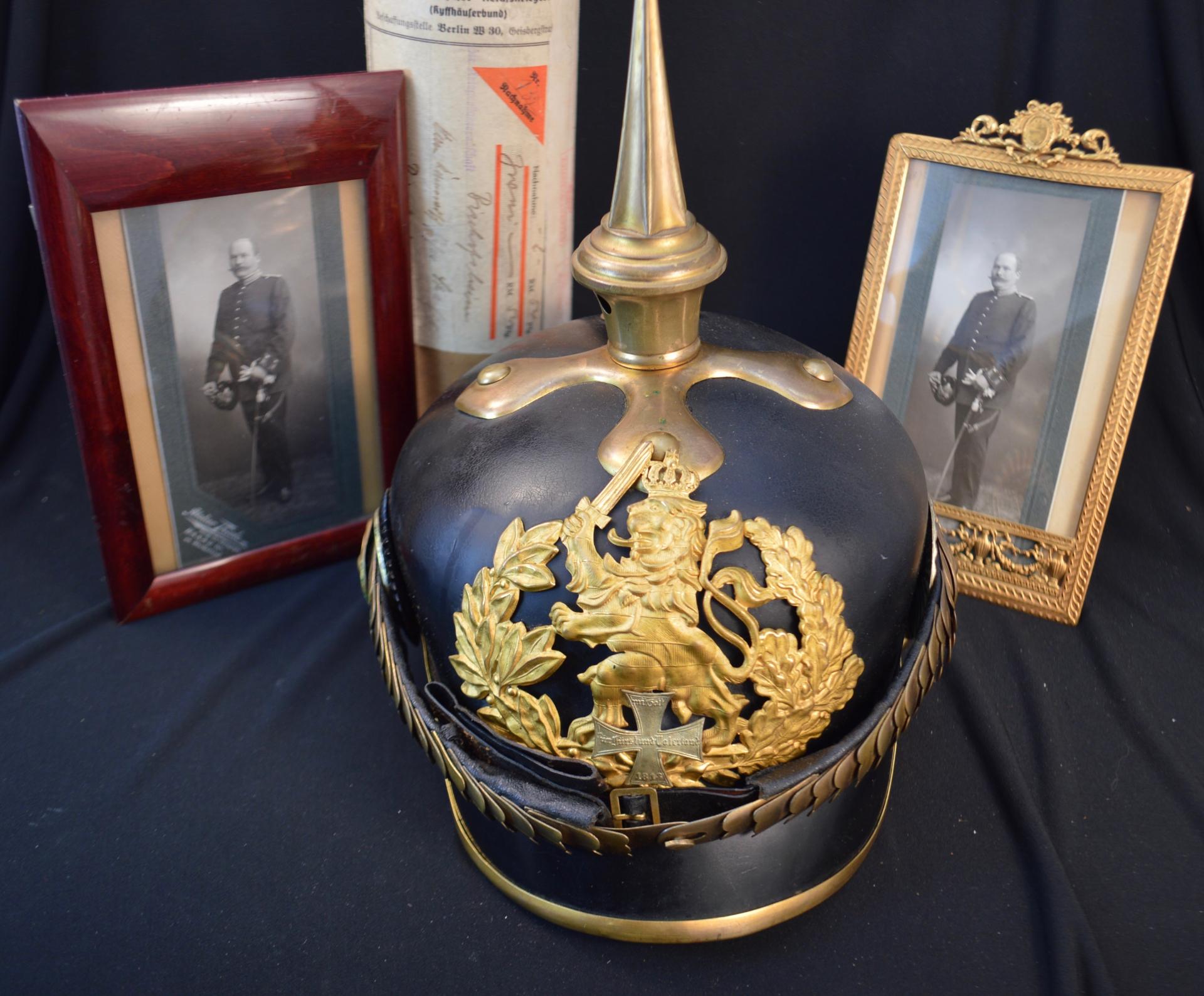 Hessen Reserve Infantry, "Arzt" Pickelhaube, Photos and Diploma Set