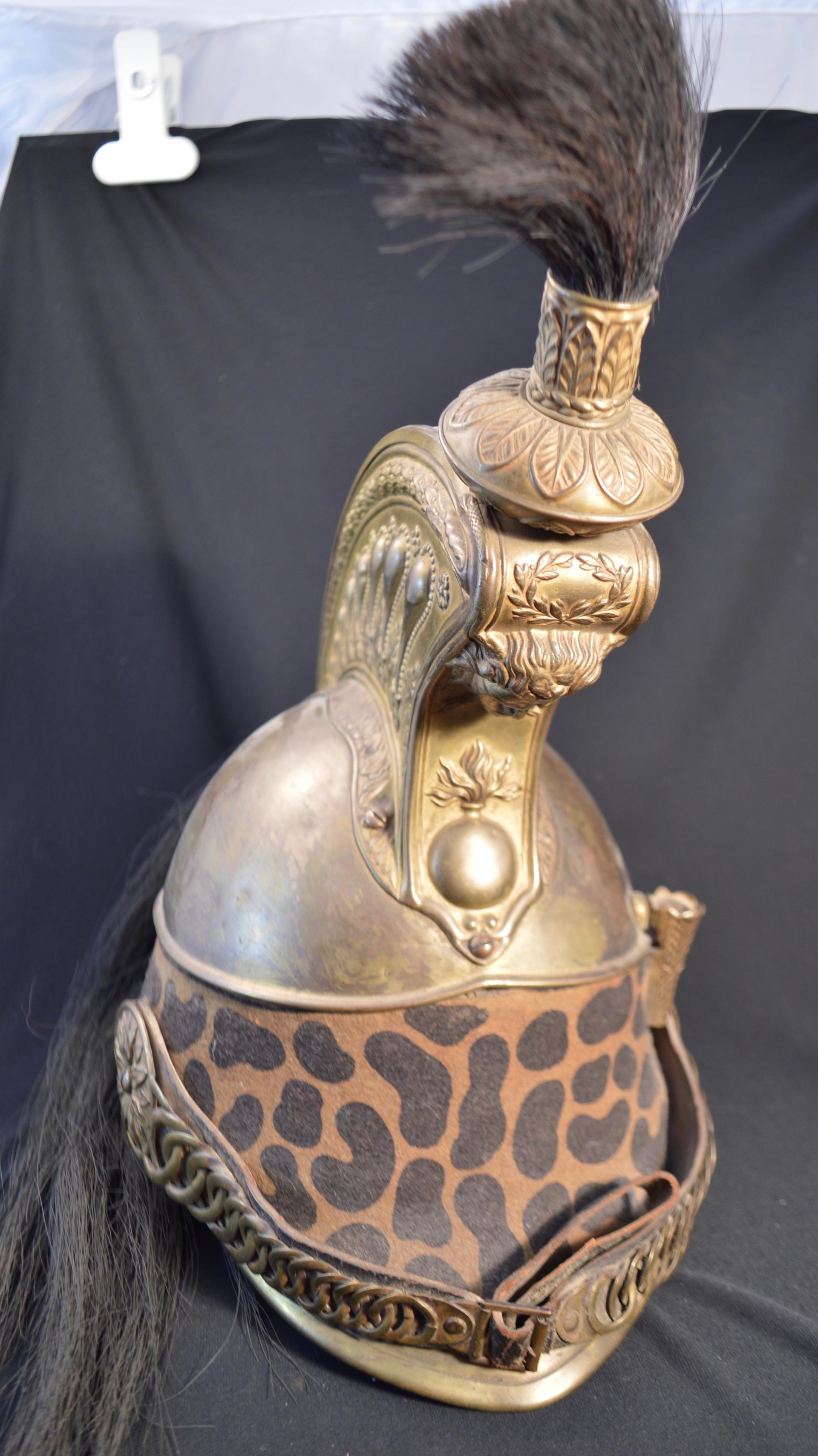 French Dragon Enlisted Man Helmet of the 2nd Empire type. Model 1858
