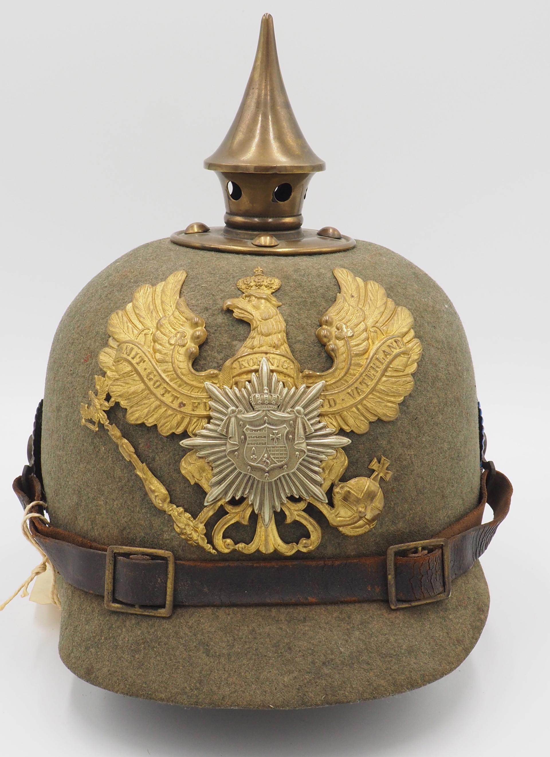 Oldenburg 91st Infantry Felt Ersatz Pickelhaube "Marked"