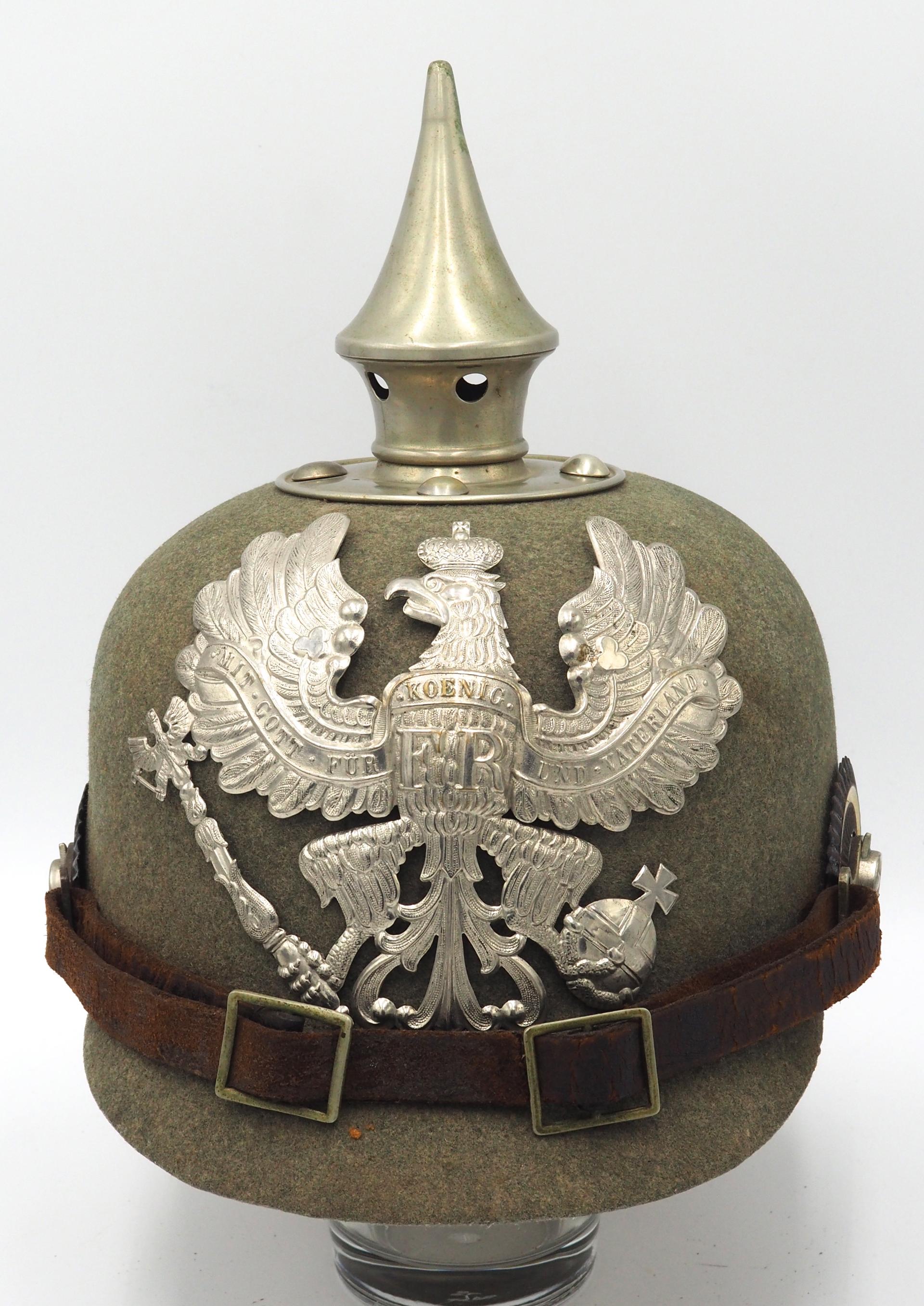Prussian Felt Ersatz Enlisted Pioneer Pickelhaube