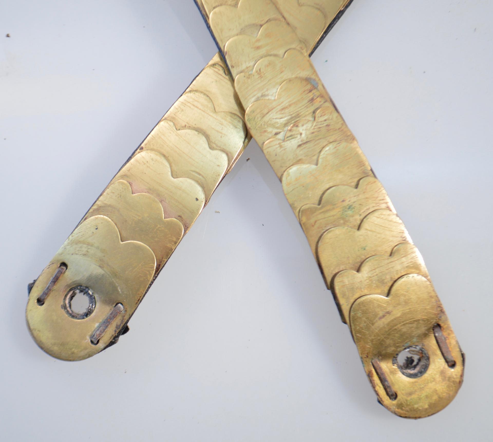German Flat brass chinscales for officers Pickelhaube