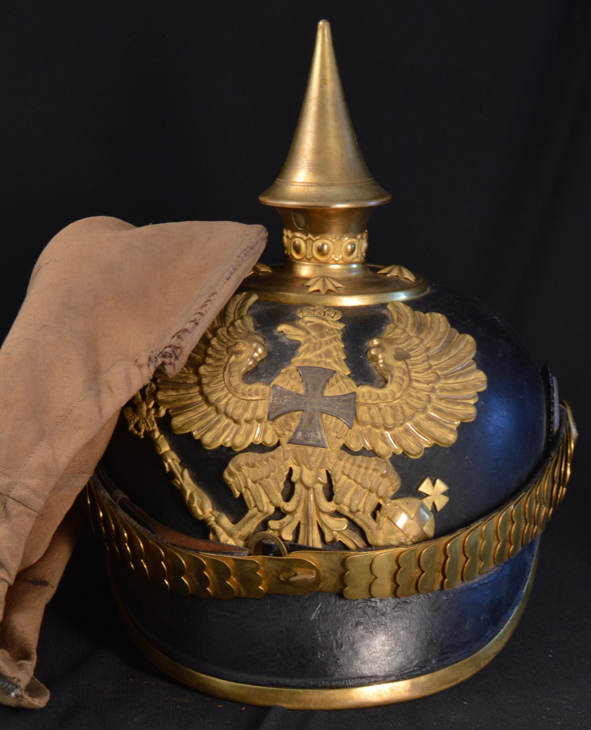 Prussian Landwehr Officer Pickelhaube and Field Cover