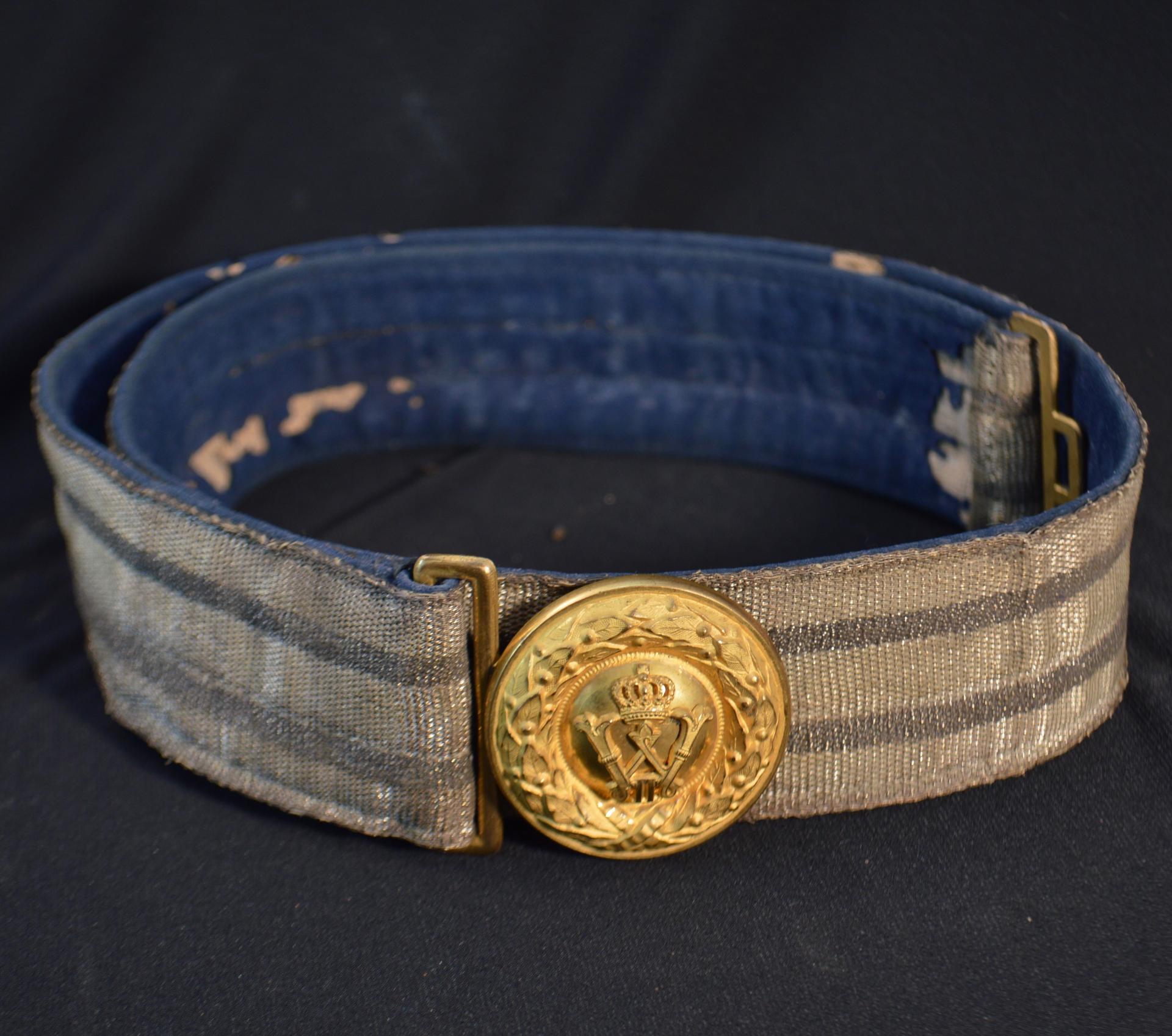 Prussian Officers Brocade Belt in silver Bullion