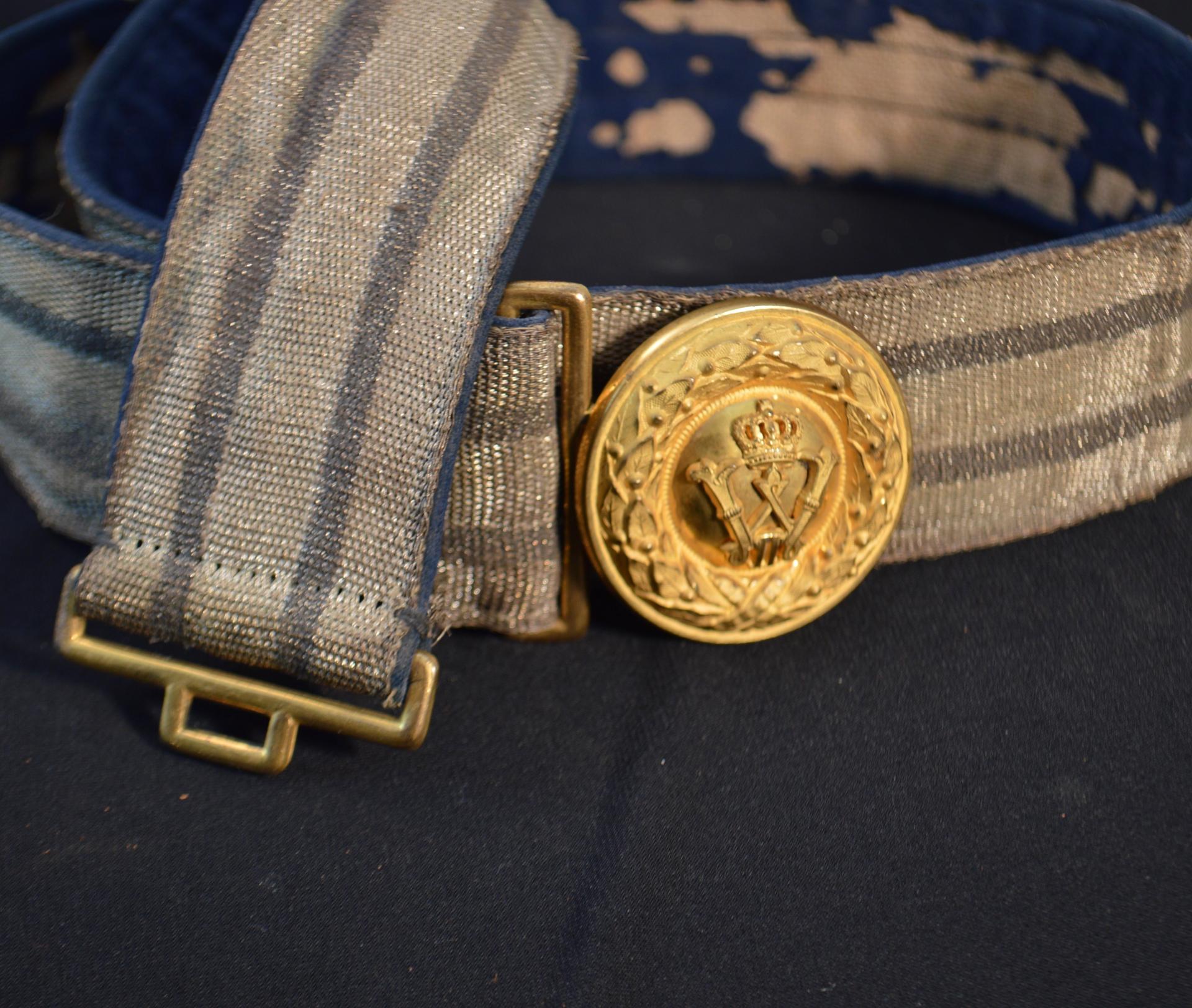 Prussian Officers Brocade Belt in silver Bullion