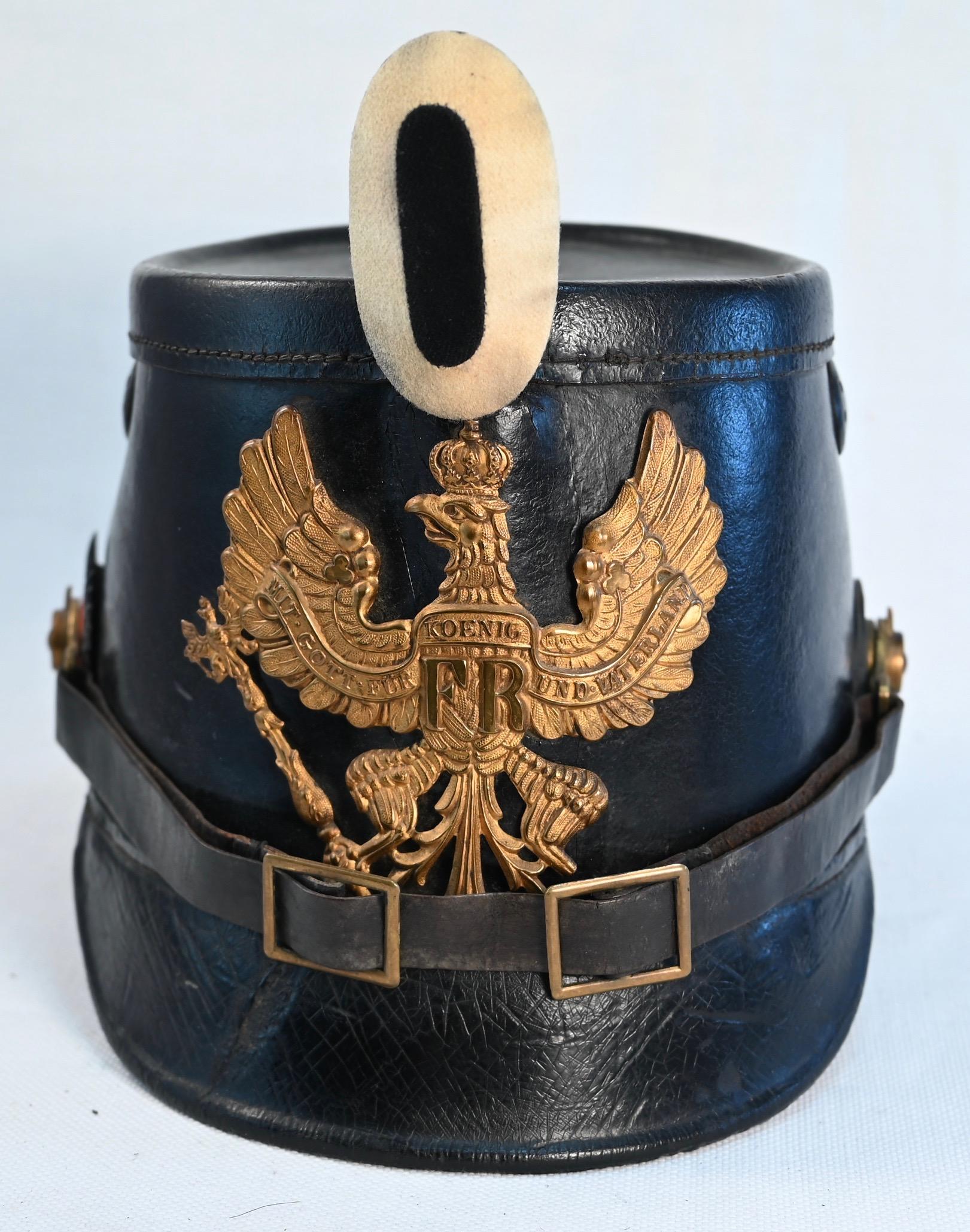 Prussian Jager Enlisted Shako Leather Helmet 