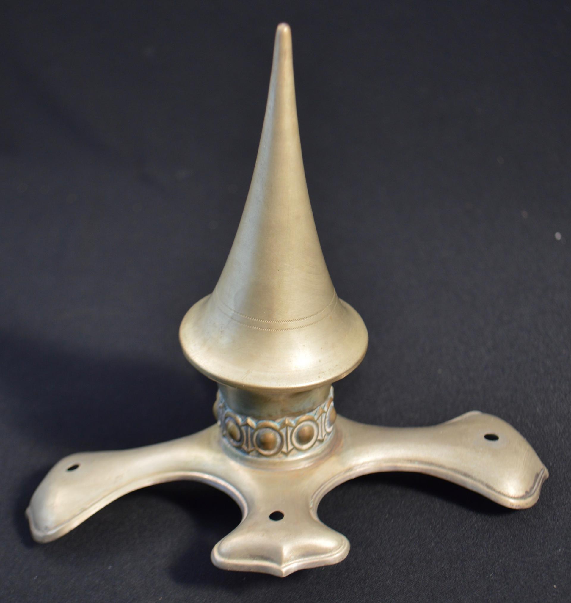 Prussian Dragoon style Silver Spike and Base for Officers Pickelhaube