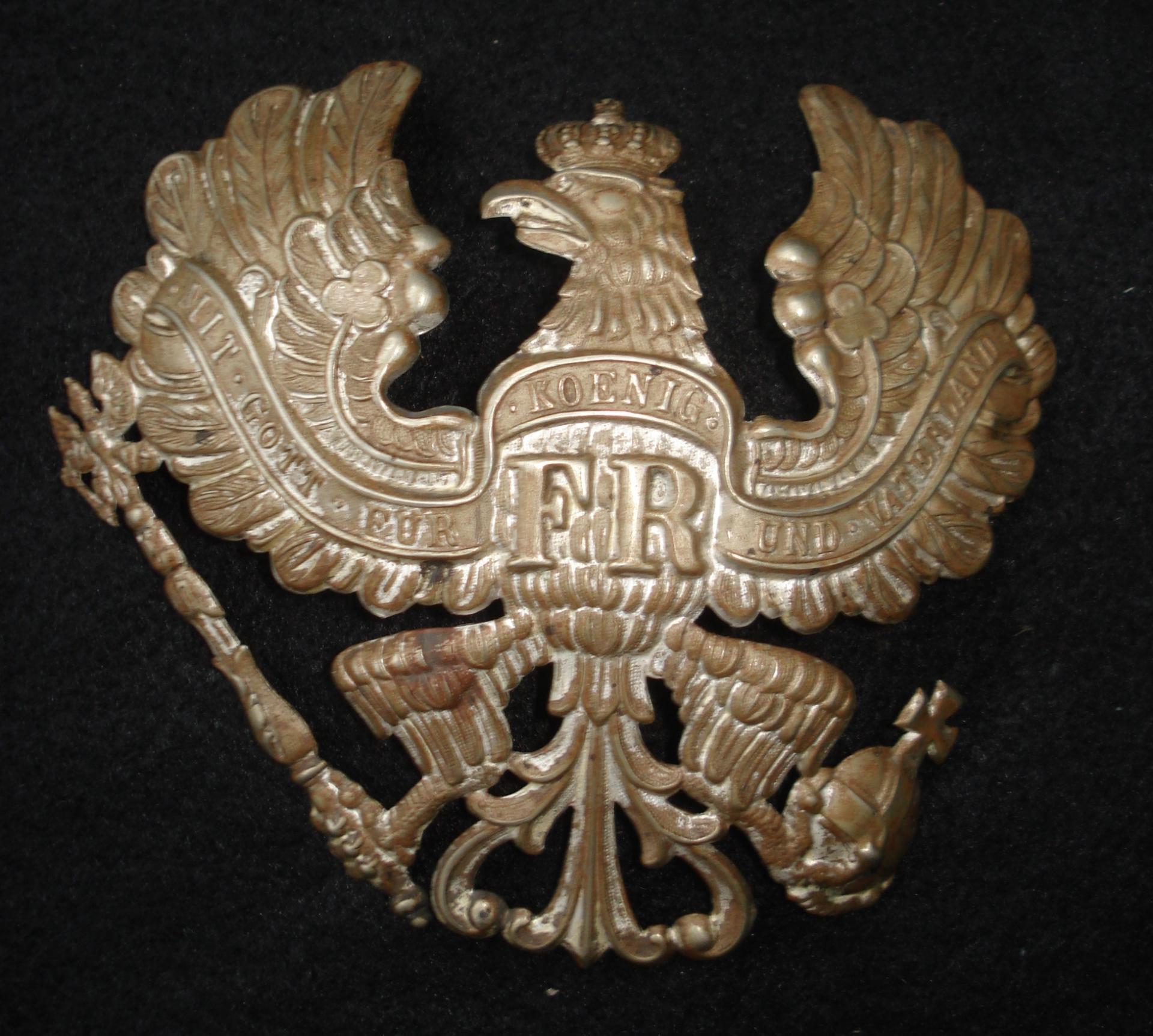 Prussian Silver Pioneer EM Frontplate for Pickelhaube