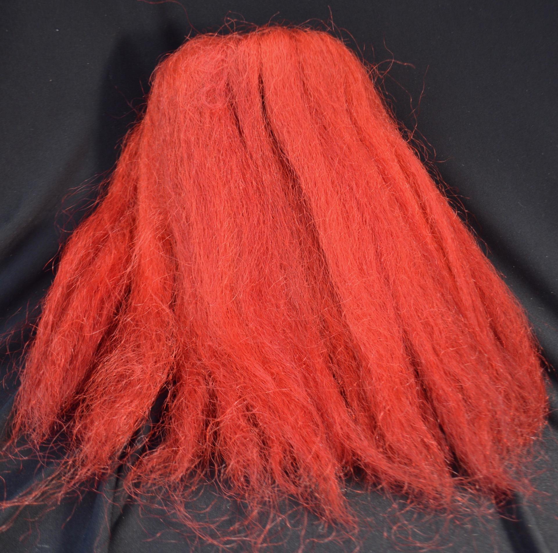 Red Haarbush for Officers Pickelhaube in yack hair, with gold Bavarian Trichter