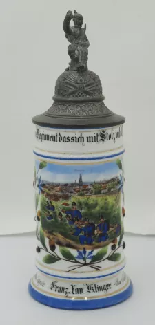 Bavarian Porcelain Reservist Beer Stein Visuel