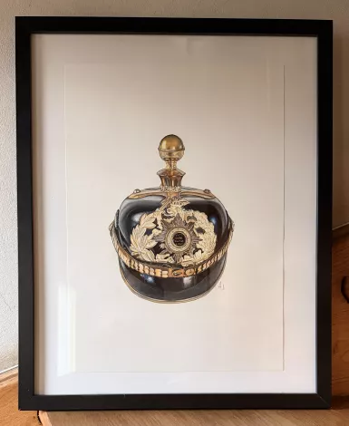 Limited Edition Print for the Hessen 25th Artillery Officer Pickelhaube Visuel