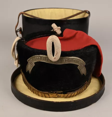 Prussian Hussar NCO or Private Purchase Busby with Case Visuel