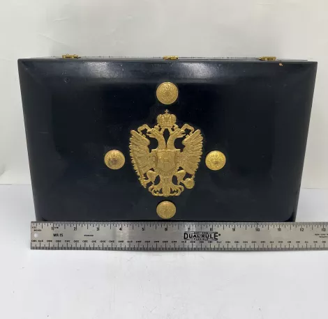 Ornate Imperial Austrian Wooden Cigar Box Visuel